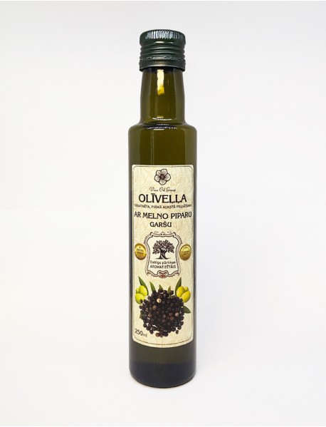 Olive oil with black pepper flavor